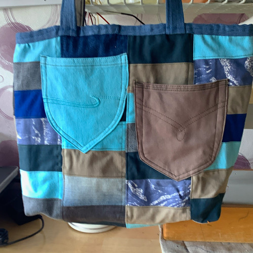 Tragetasche patchwork denim - patchwork,