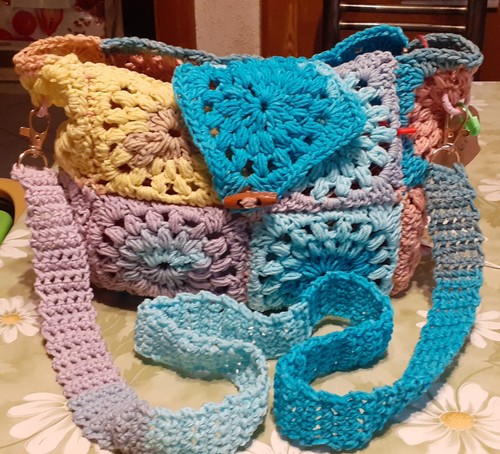 Tasche patchwork gehäkelt - tasche,