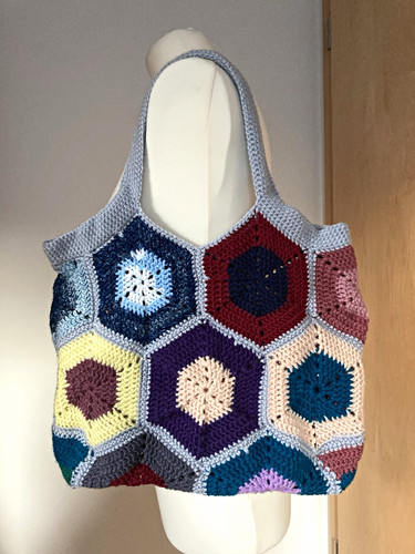 Gehäkelte patchwork tote bag - tote,