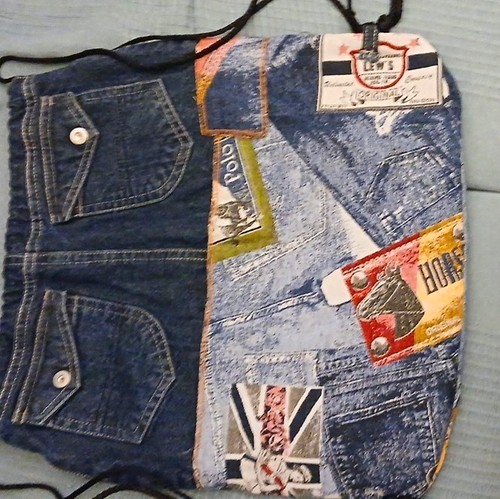 Patchwork denim damen - denim, rucksack