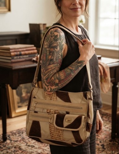 Echtleder handtasche patchwork - echtleder,