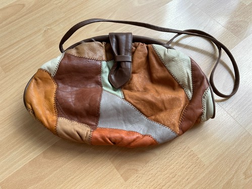 Vintage patchwork ledertasche - vintage,