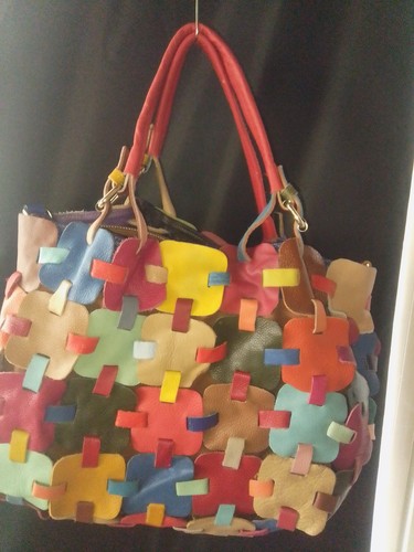 Bunte patchwork henkeltasche - bunte, patchwork-henkeltasche