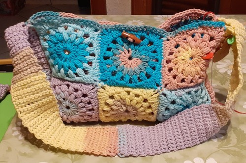 Tasche patchwork gehäkelt - *patchwork*,